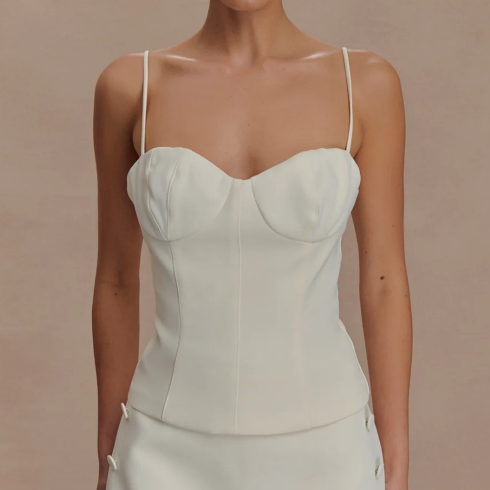 NWT Meshki Jamie Spaghetti Strap Bustier Suiting Top
